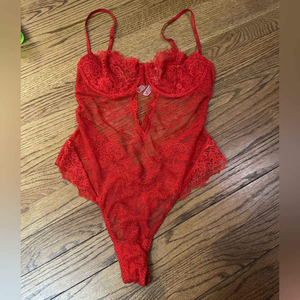 Victorias Secret Red Lace Teddy